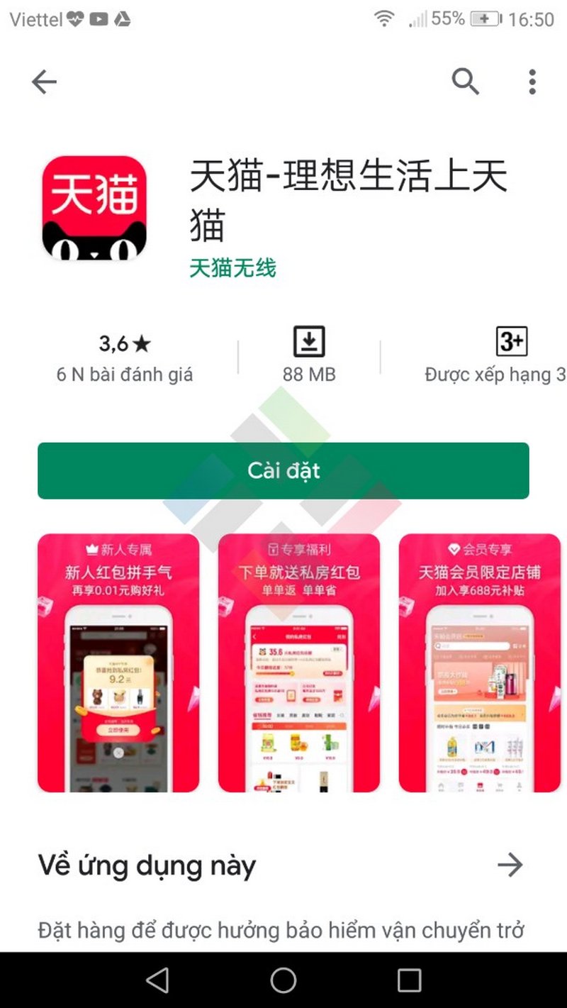App đặt mua hàng Trung Quốc - Tmall
